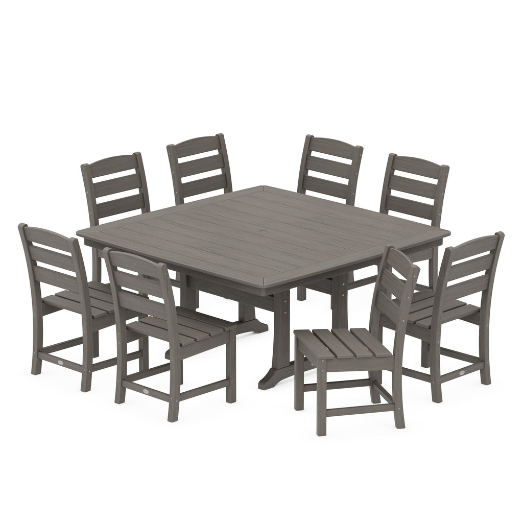Lakeside 9-Piece Nautical Trestle Dining Set