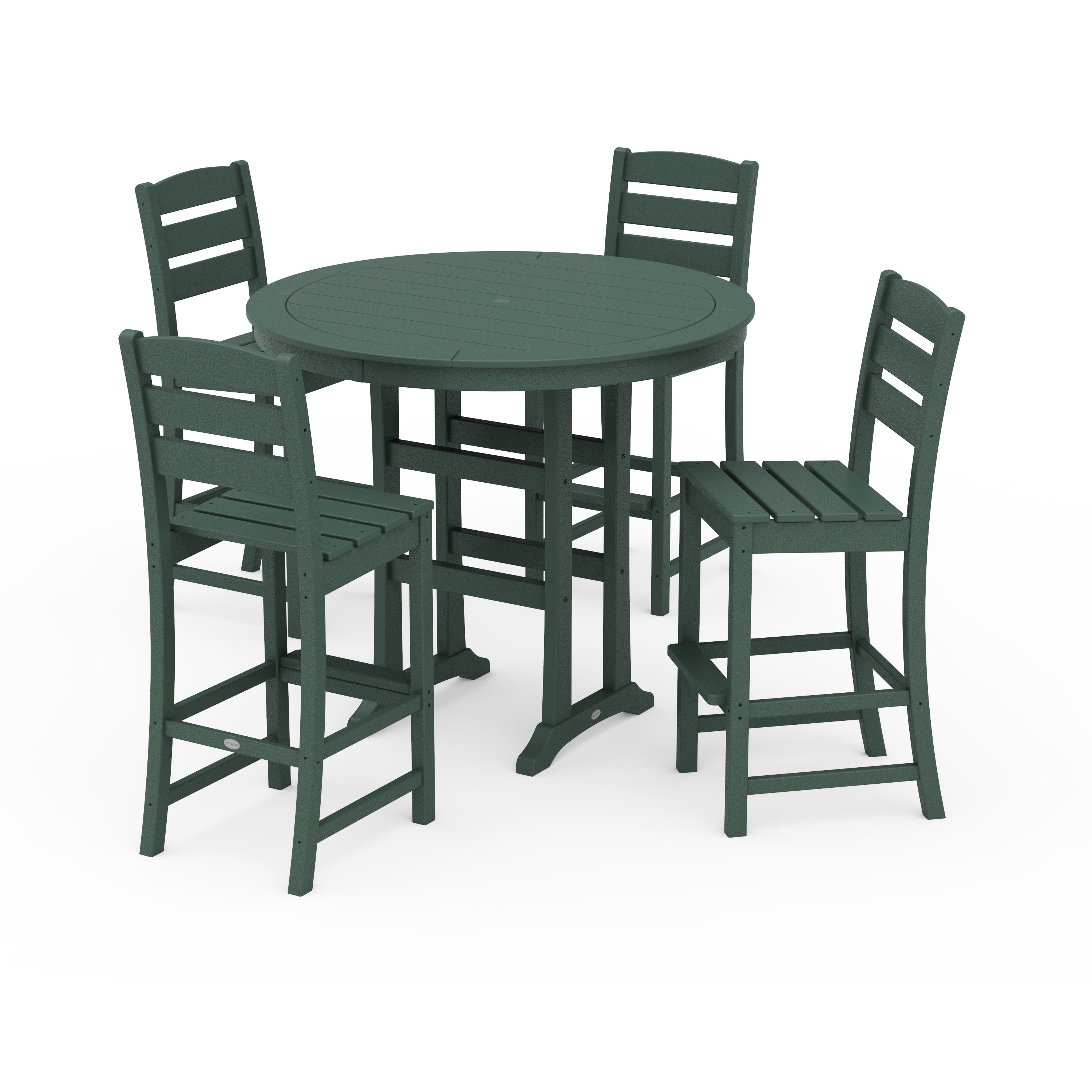 Lakeside 5-Piece Round Farmhouse Side Chair Bar Set