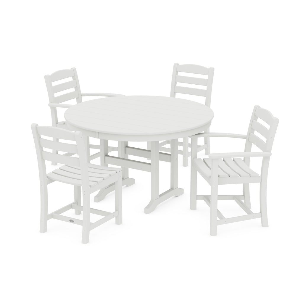 La Casa Café 5-Piece Round Farmhouse Dining Set