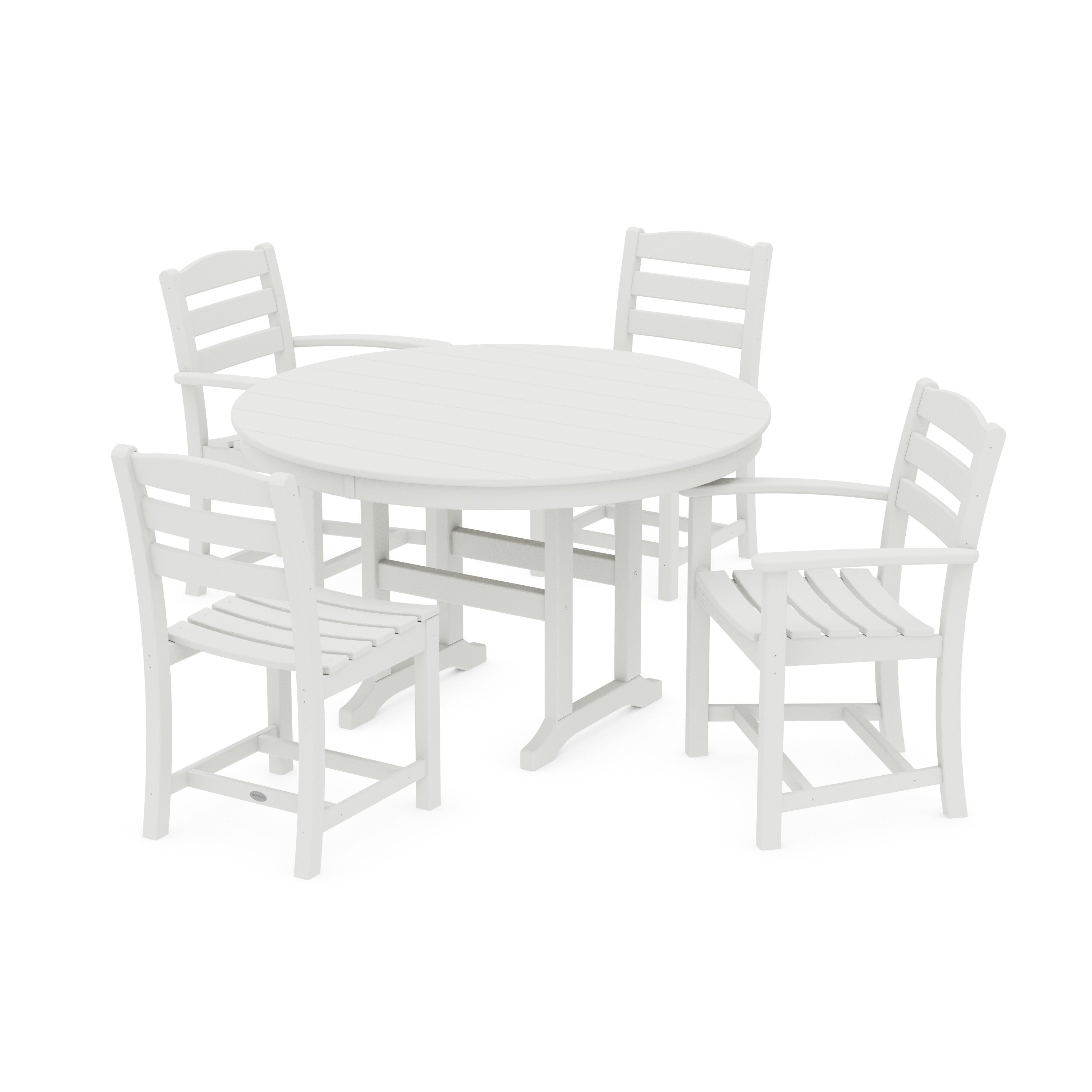 La Casa Café 5-Piece Round Farmhouse Dining Set