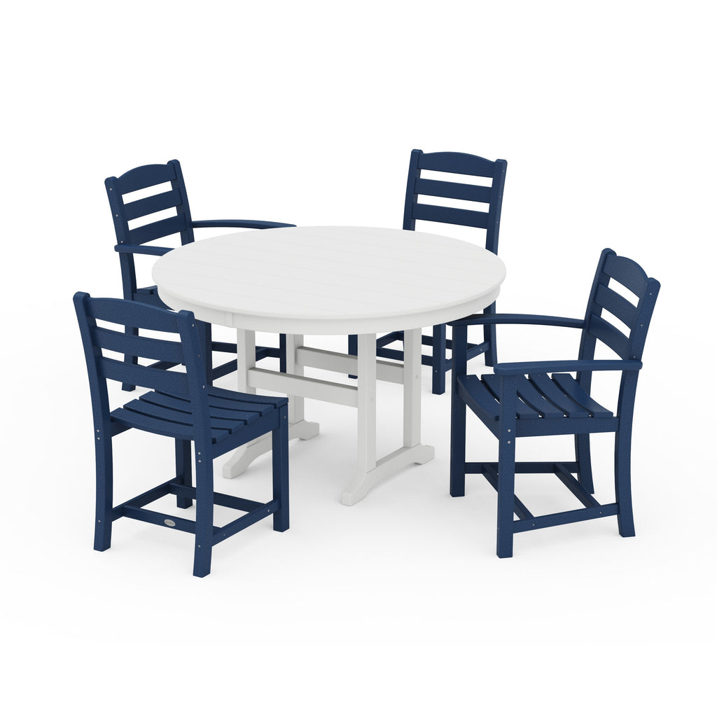 La Casa Café 5-Piece Round Farmhouse Dining Set
