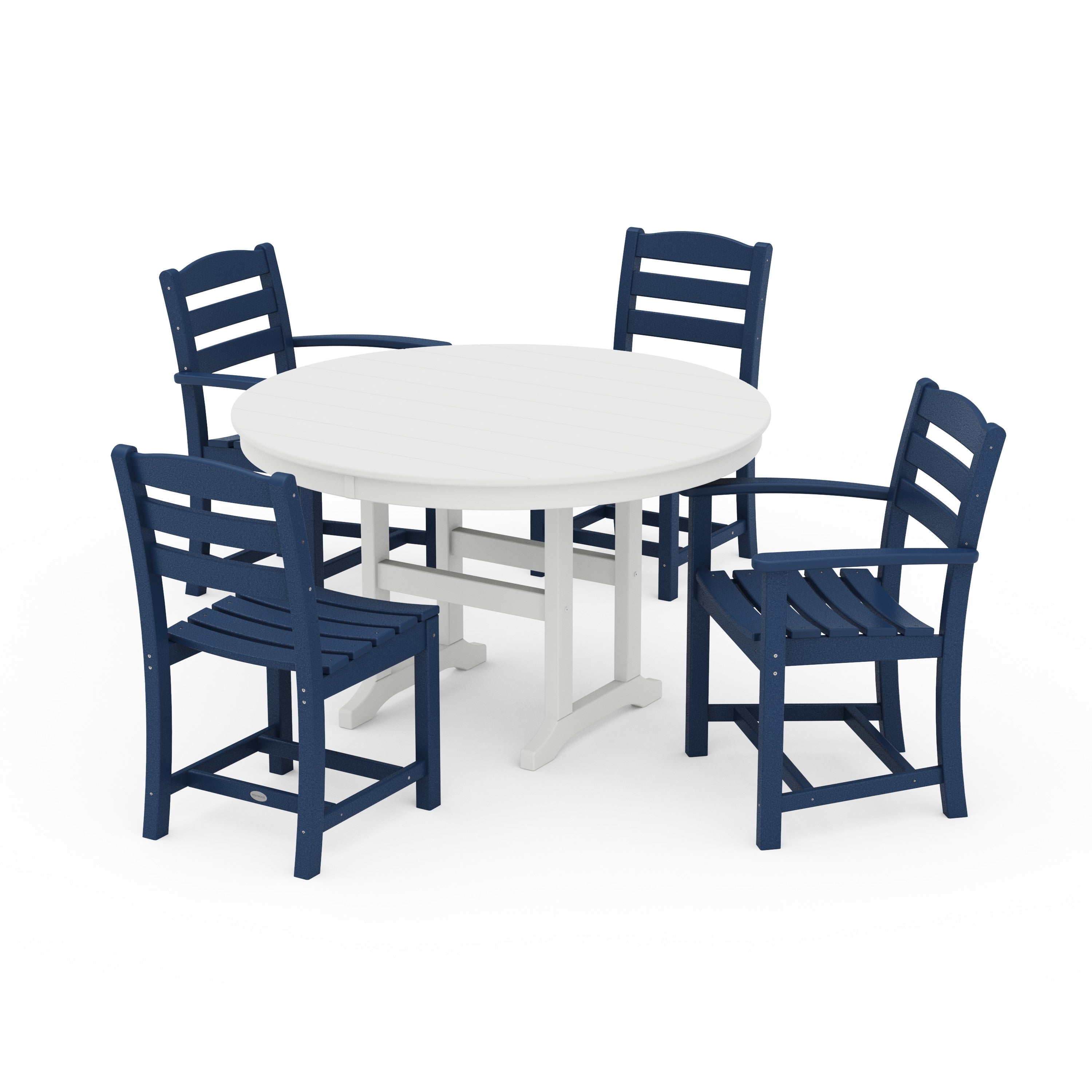 La Casa Café 5-Piece Round Farmhouse Dining Set