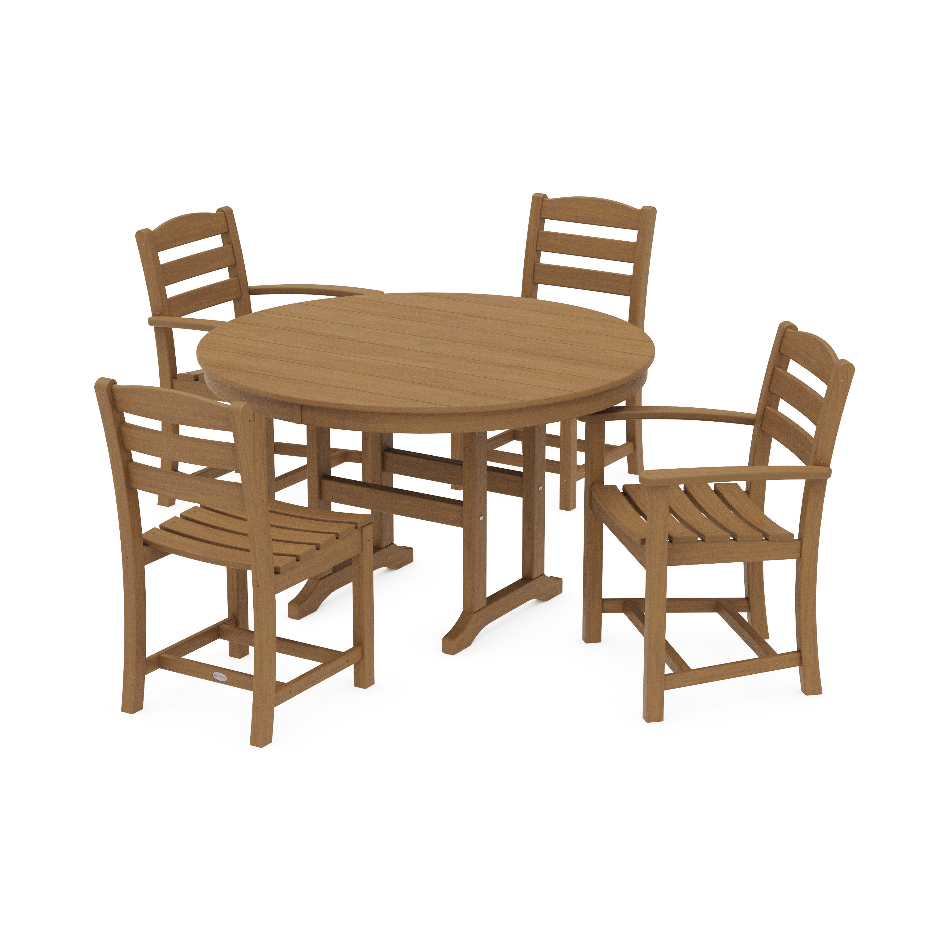 La Casa Café 5-Piece Round Farmhouse Dining Set