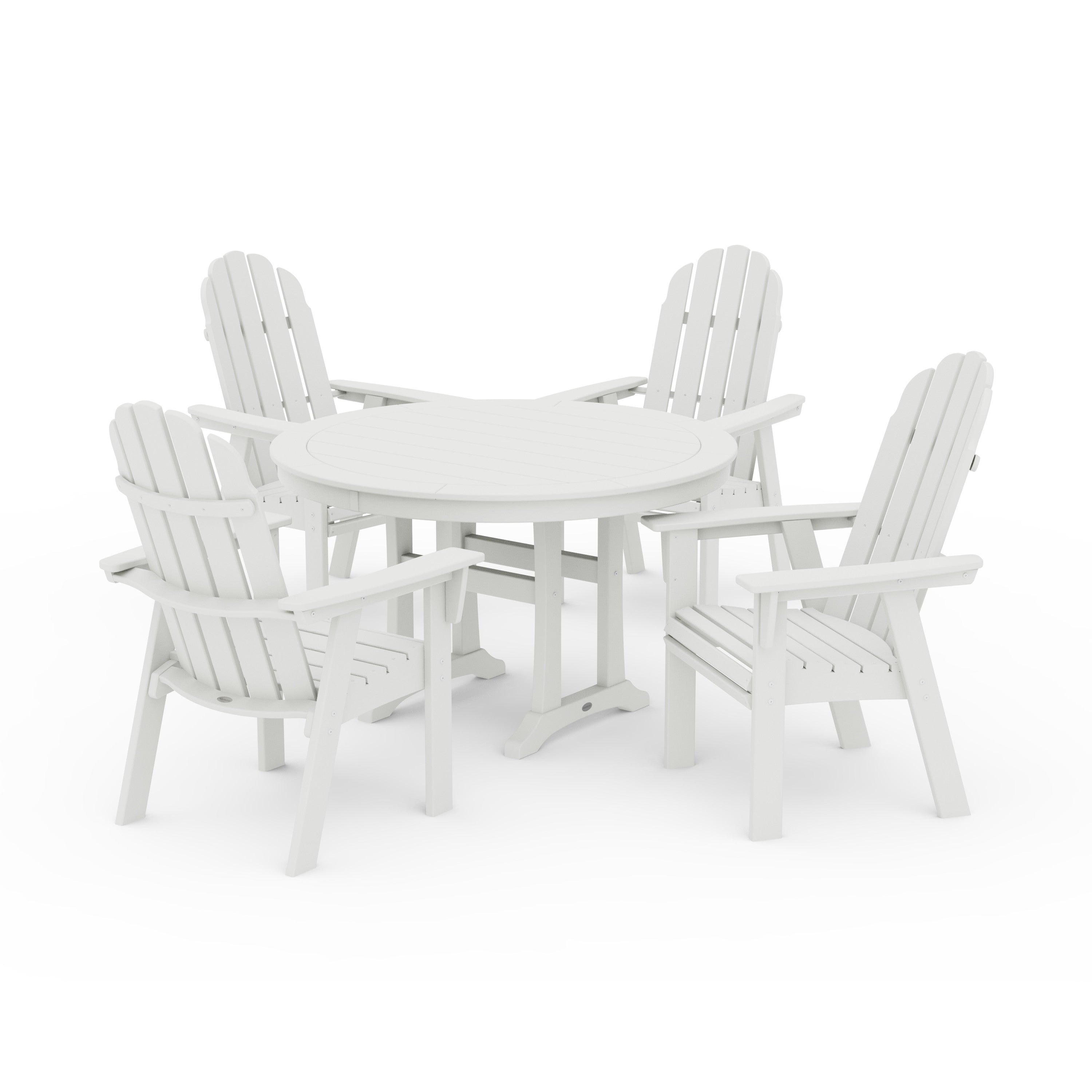 Vineyard Curveback Adirondack 5-Piece Nautical Trestle Dining Set