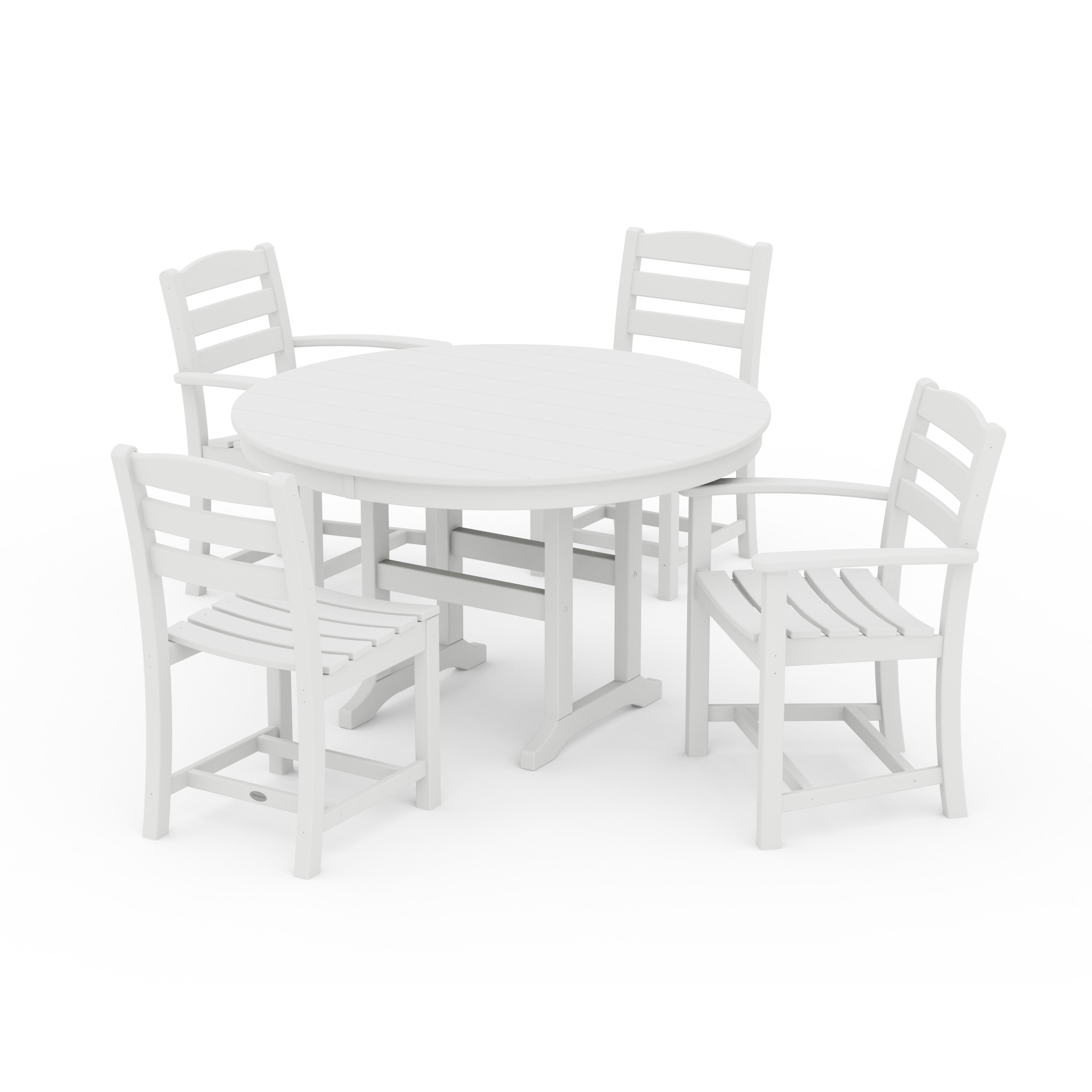 La Casa Café 5-Piece Round Farmhouse Dining Set