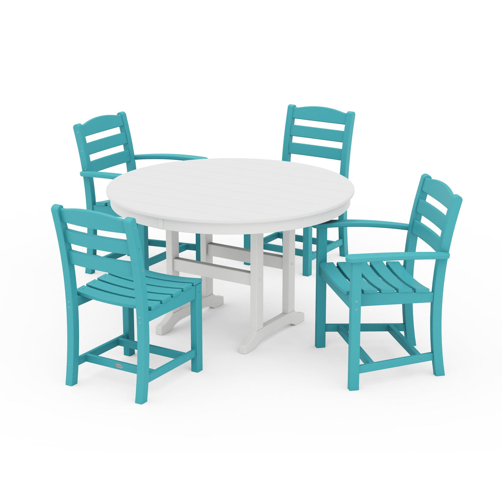 La Casa Café 5-Piece Round Farmhouse Dining Set