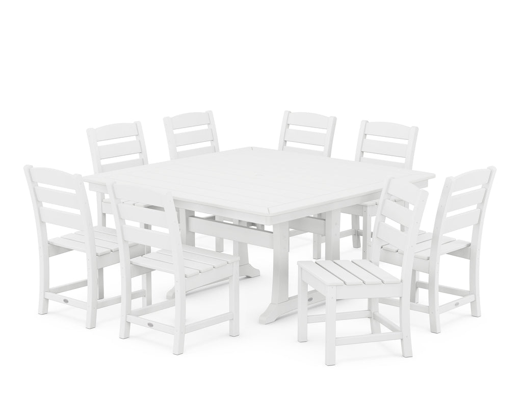 Lakeside 9-Piece Nautical Trestle Dining Set