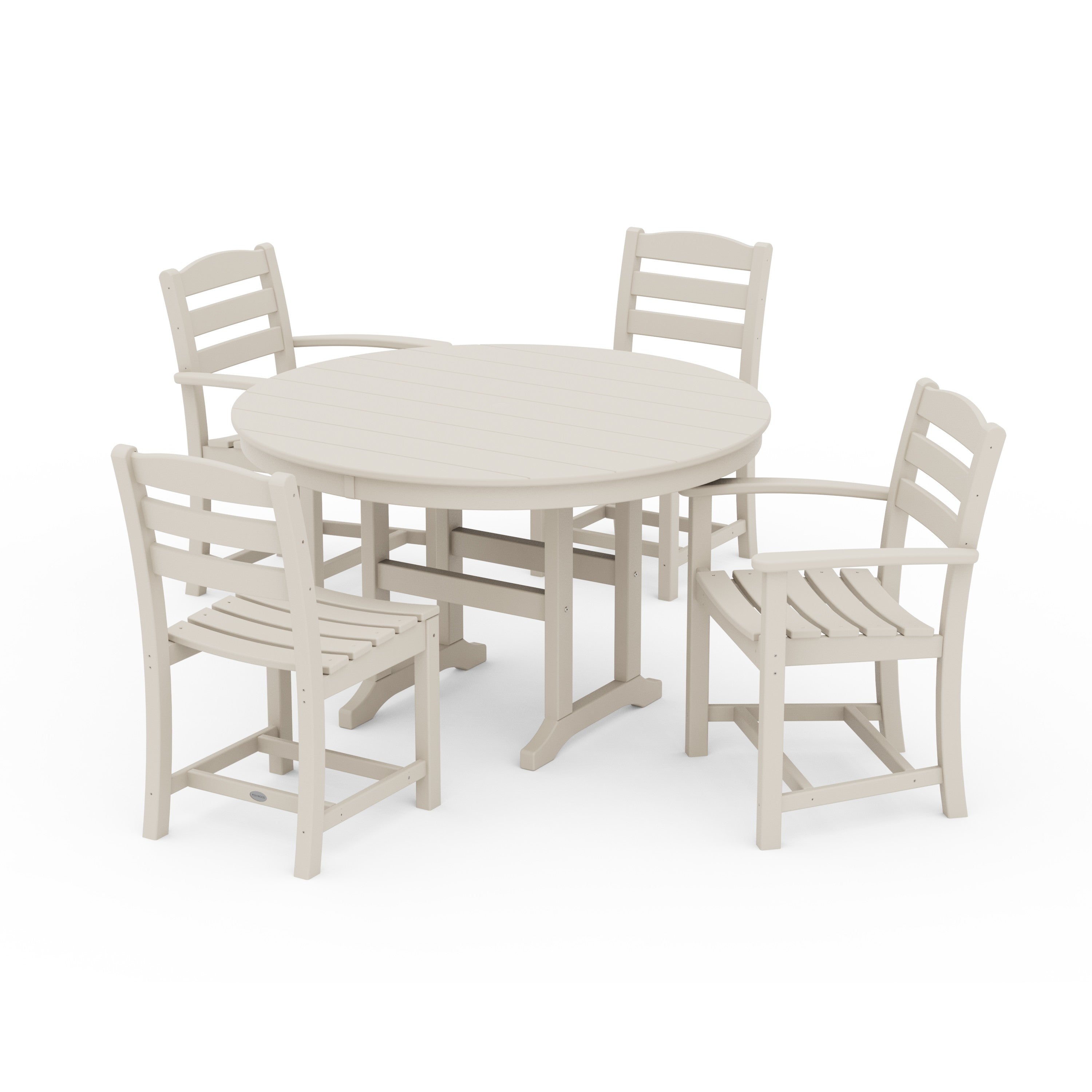 La Casa Café 5-Piece Round Farmhouse Dining Set