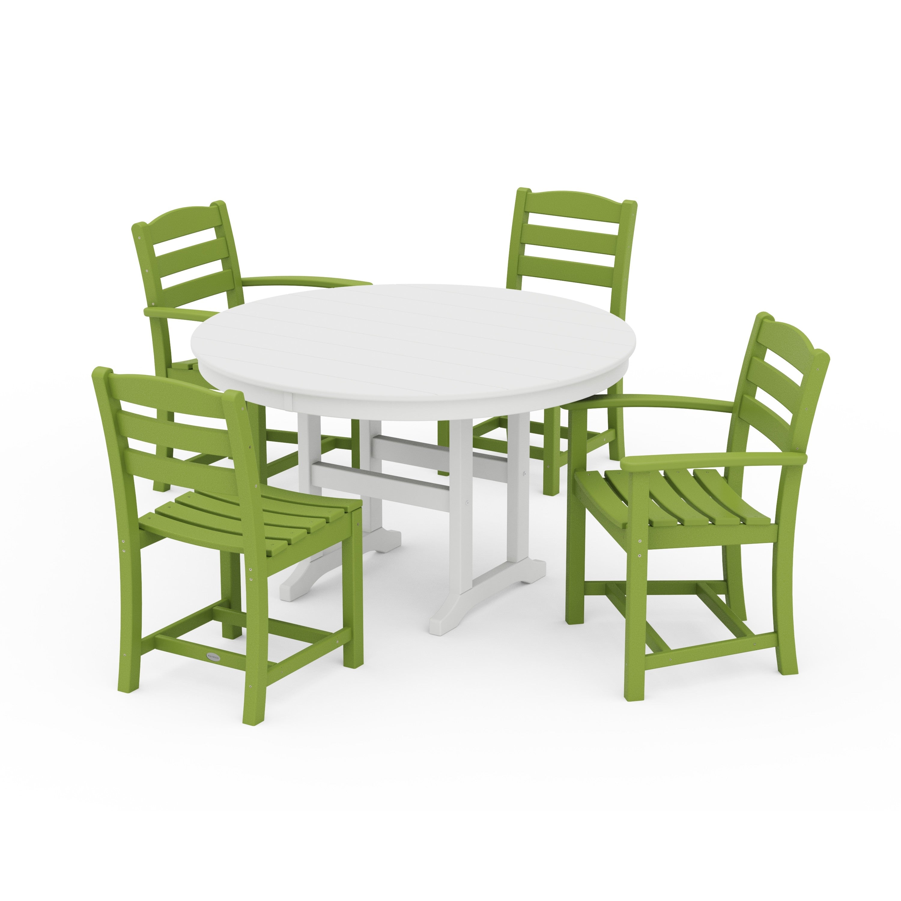 La Casa Café 5-Piece Round Farmhouse Dining Set