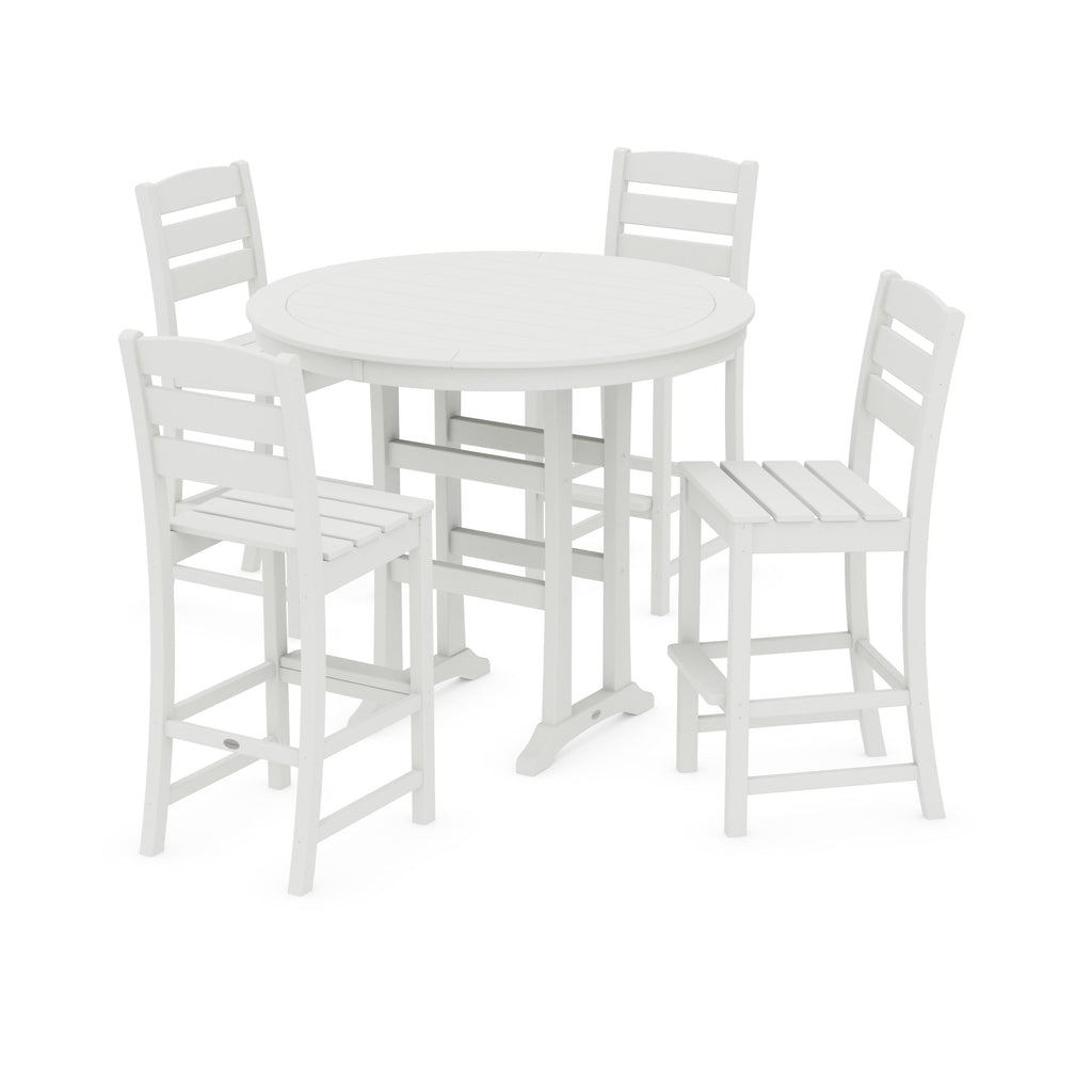 Lakeside 5-Piece Round Farmhouse Side Chair Bar Set
