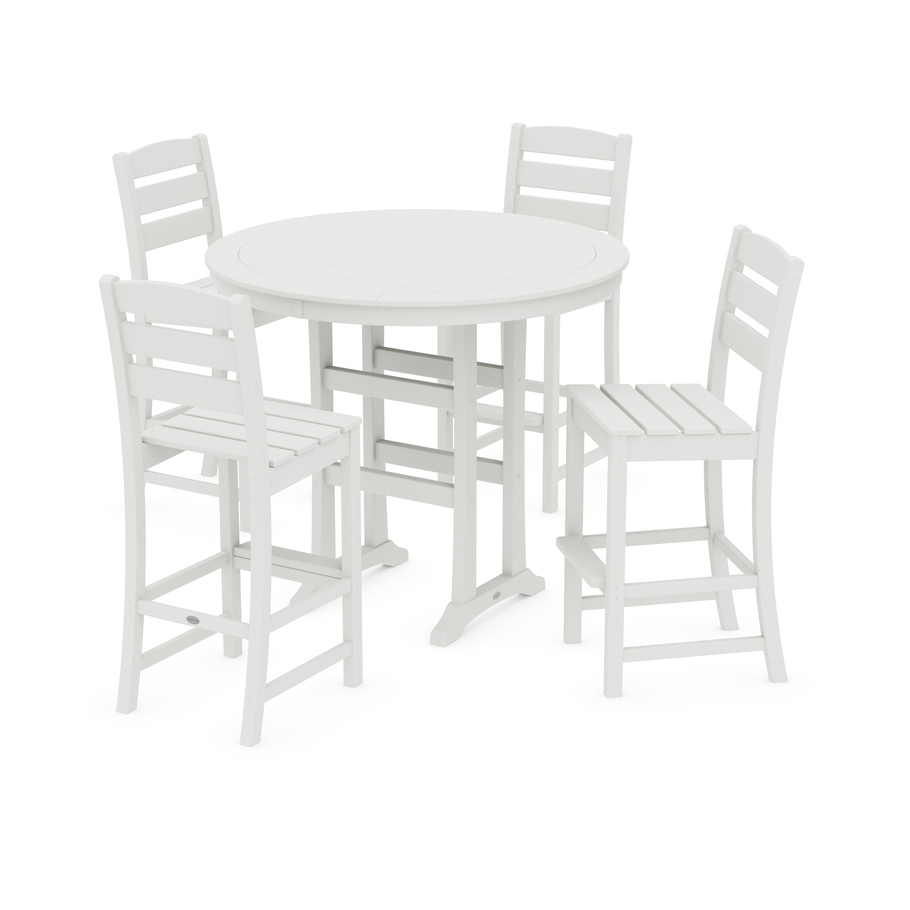 Lakeside 5-Piece Round Farmhouse Side Chair Bar Set