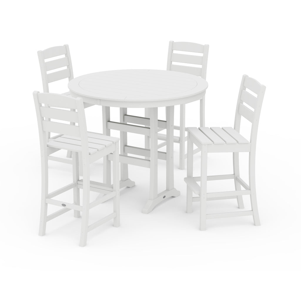Lakeside 5-Piece Round Farmhouse Side Chair Bar Set