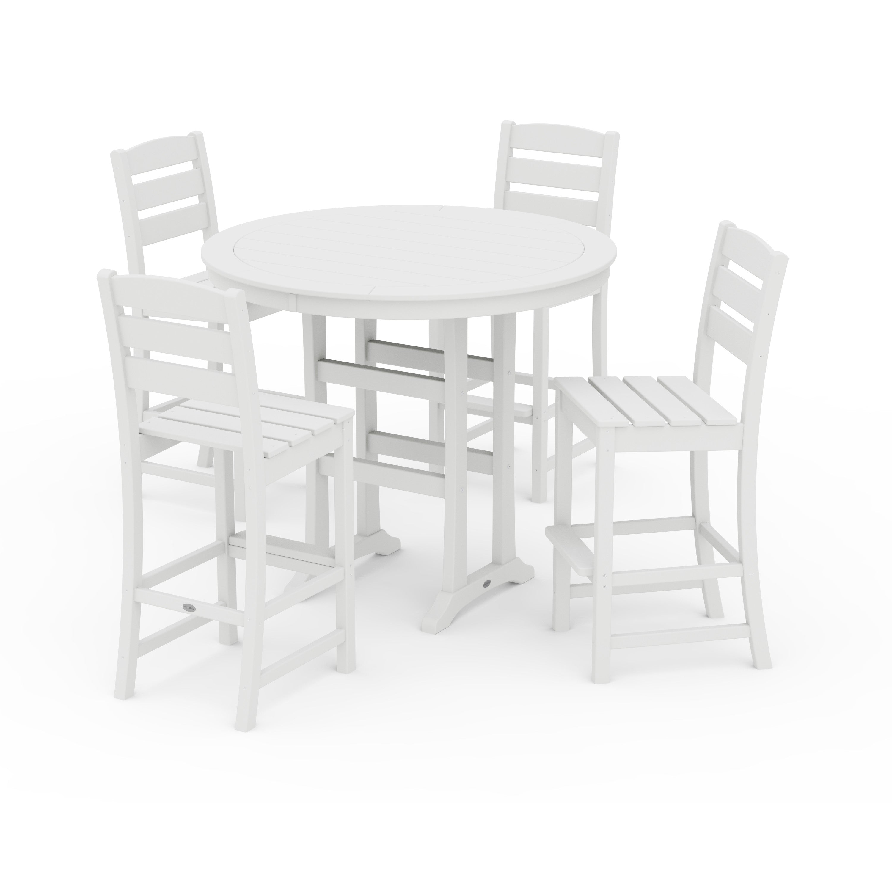 Lakeside 5-Piece Round Farmhouse Side Chair Bar Set