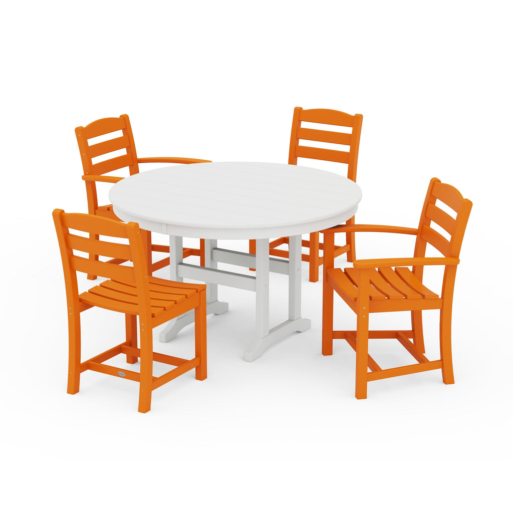 La Casa Café 5-Piece Round Farmhouse Dining Set