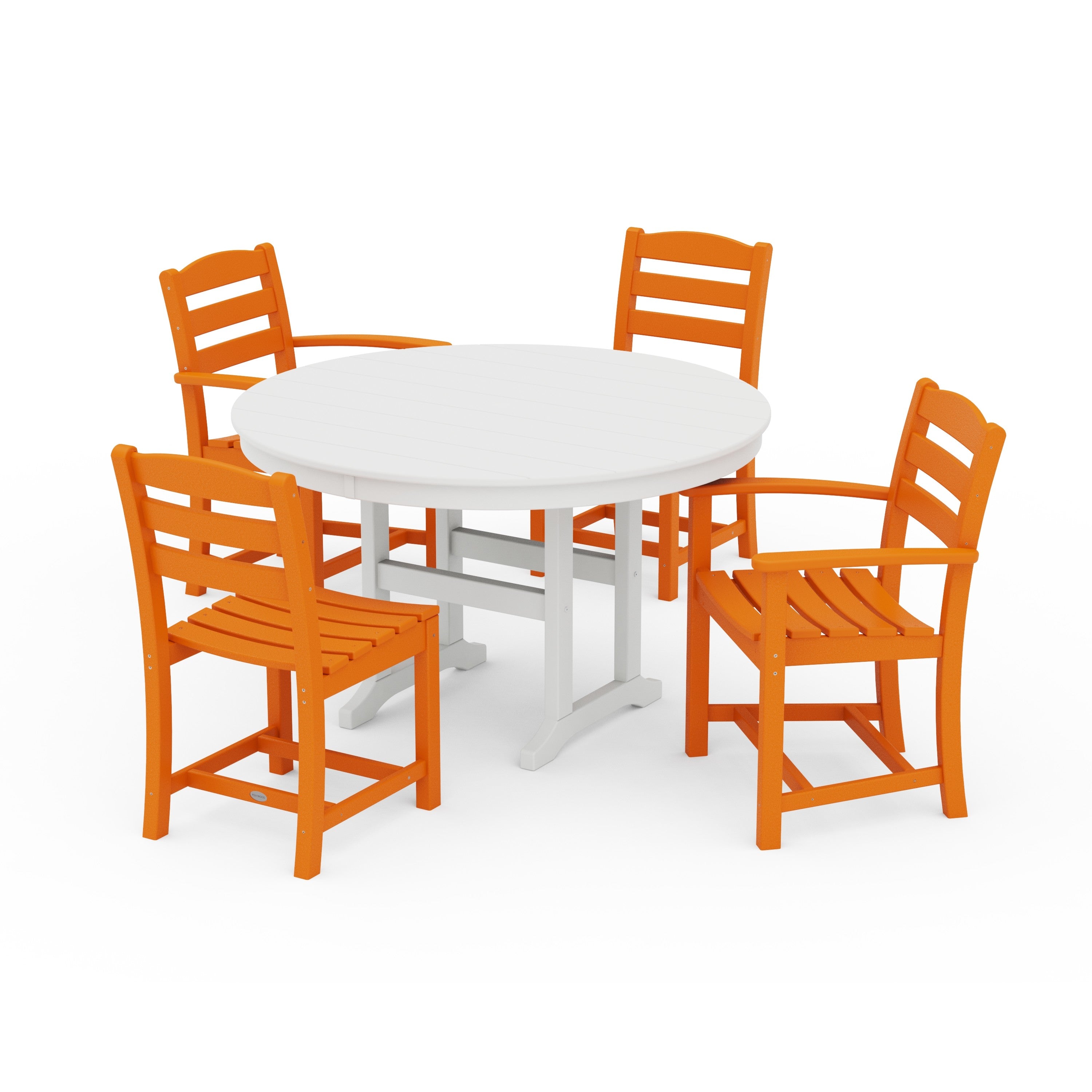 La Casa Café 5-Piece Round Farmhouse Dining Set