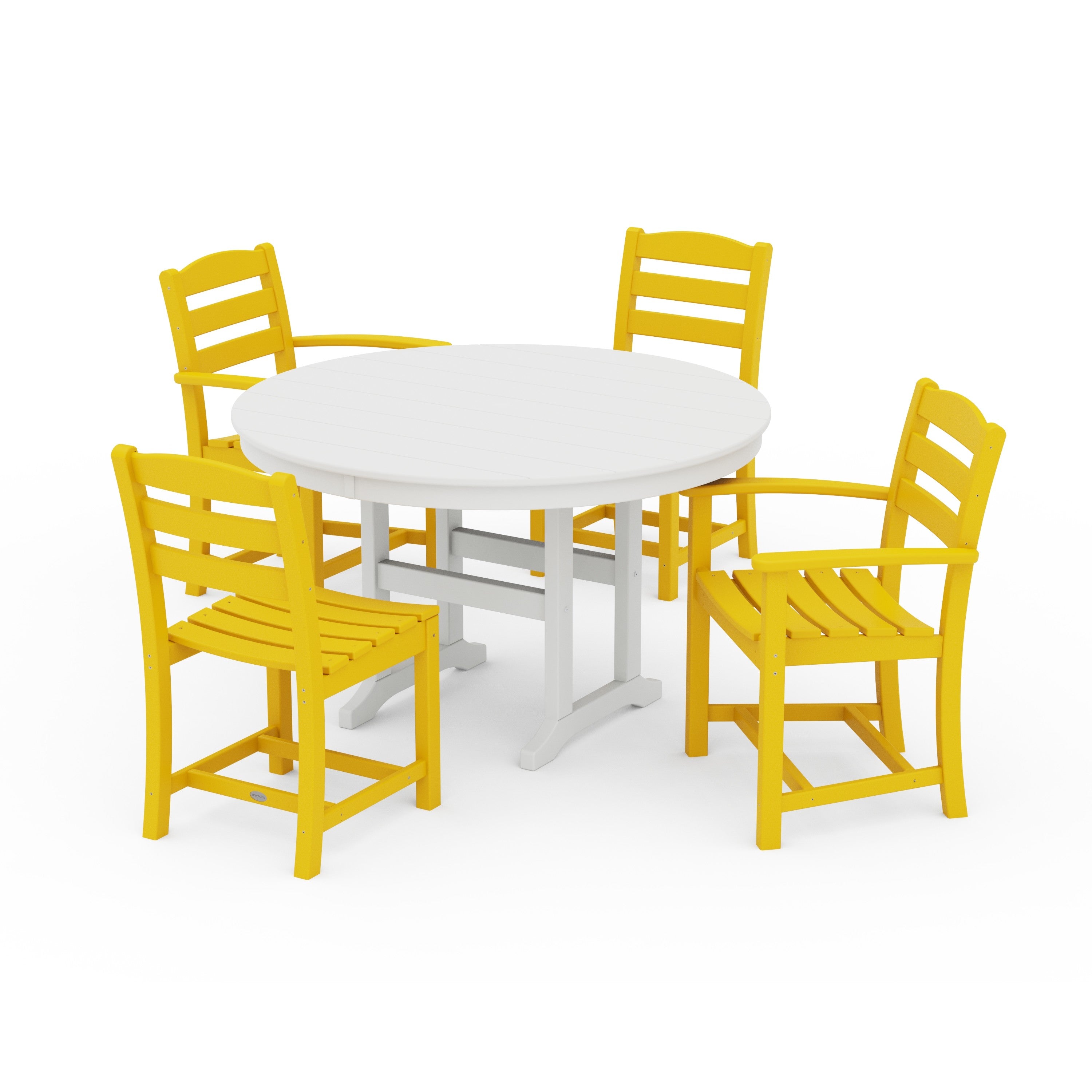 La Casa Café 5-Piece Round Farmhouse Dining Set