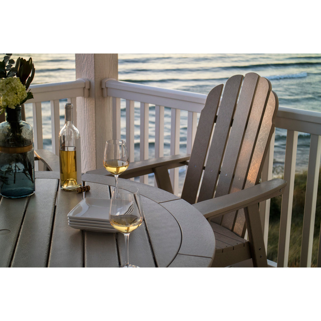 Vineyard Curveback Adirondack 5-Piece Nautical Trestle Dining Set
