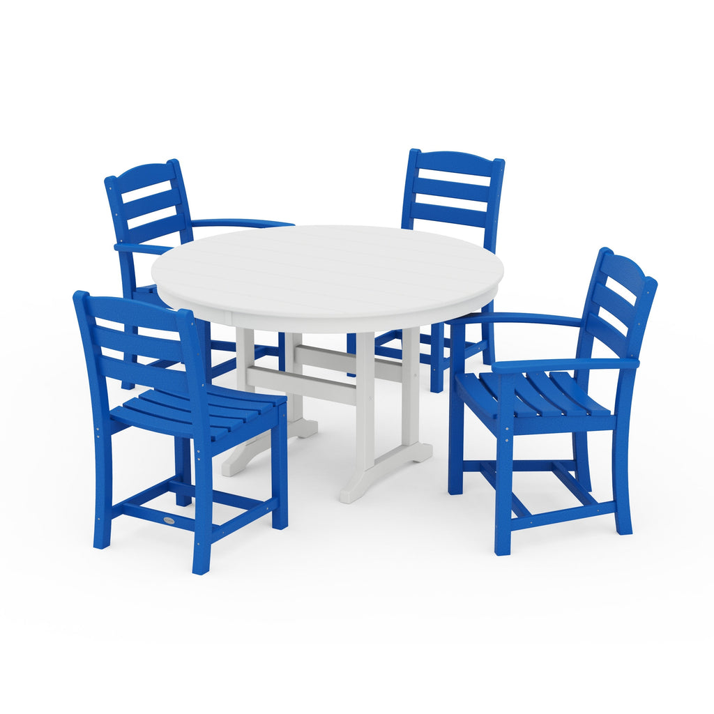 La Casa Café 5-Piece Round Farmhouse Dining Set
