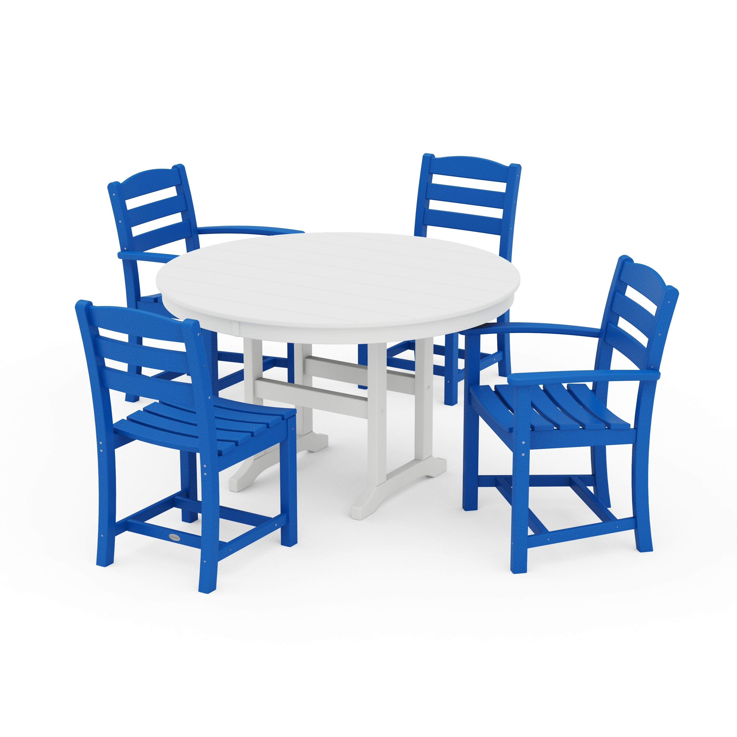 La Casa Café 5-Piece Round Farmhouse Dining Set