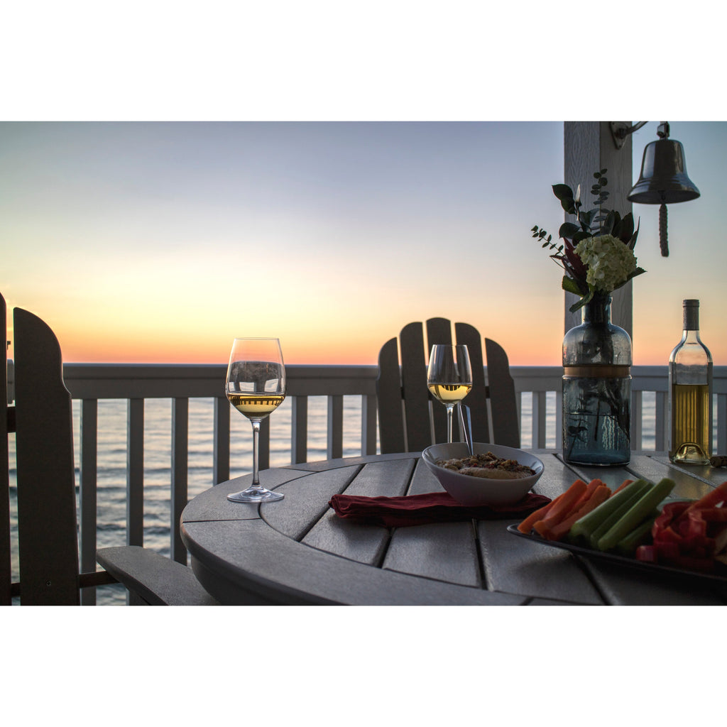 Vineyard Curveback Adirondack 5-Piece Nautical Trestle Dining Set