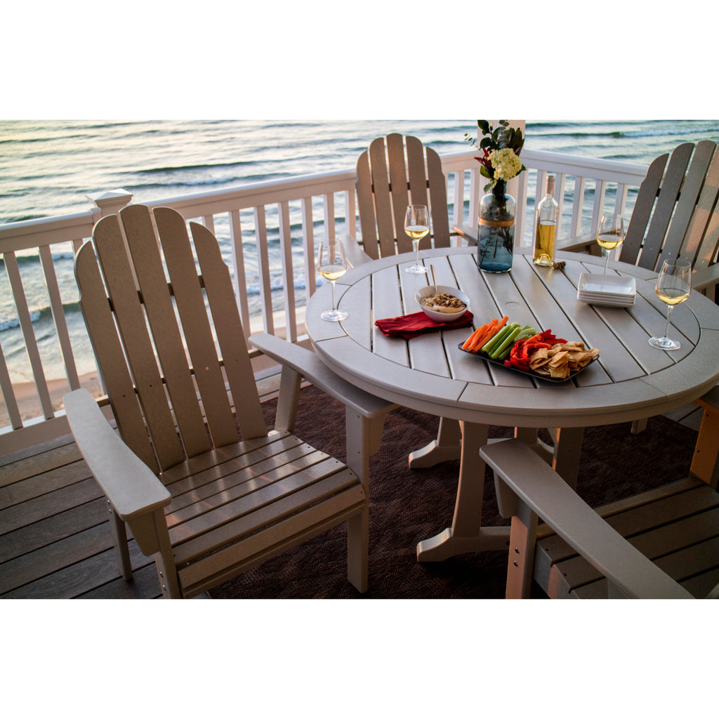 Vineyard Curveback Adirondack 5-Piece Nautical Trestle Dining Set