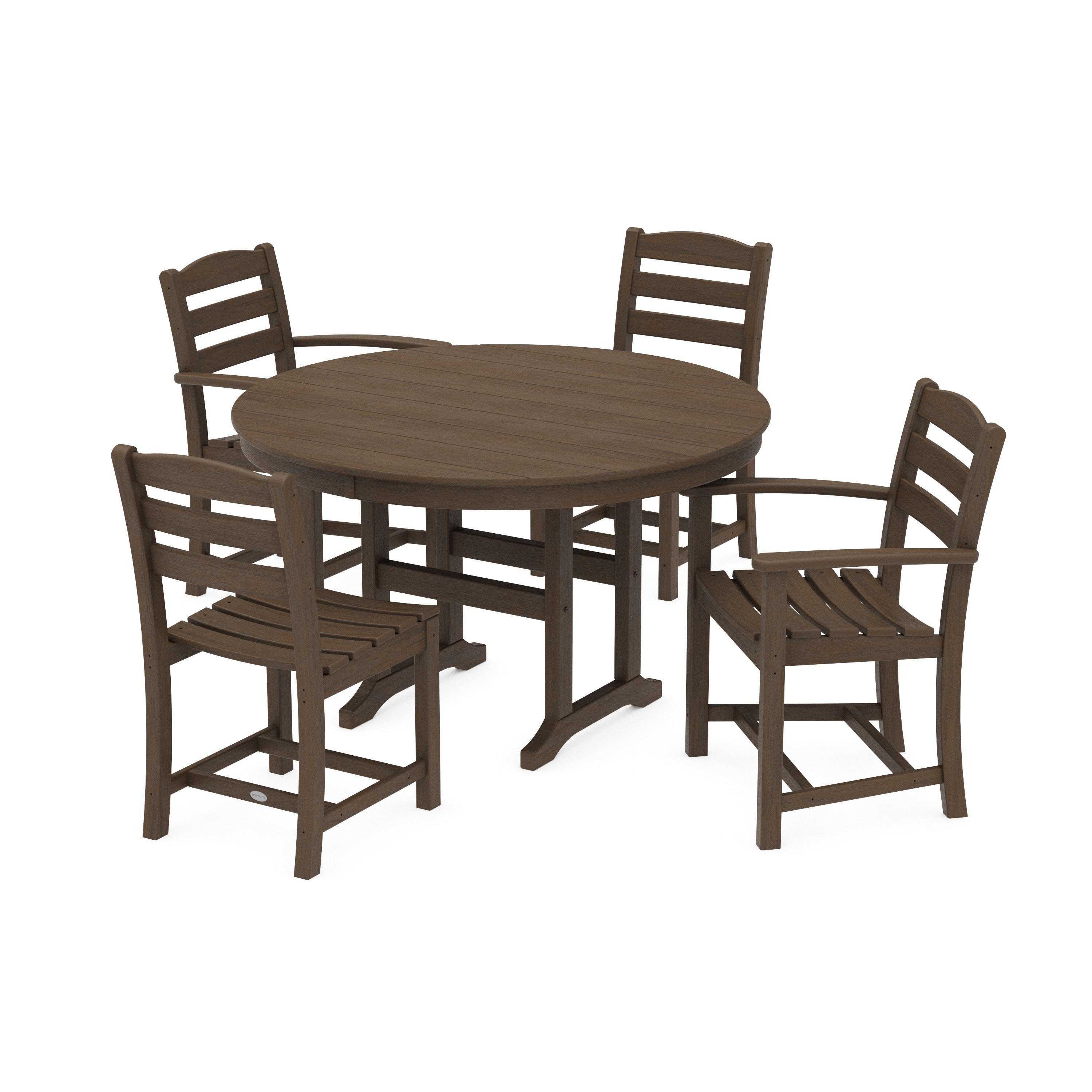 La Casa Café 5-Piece Round Farmhouse Dining Set