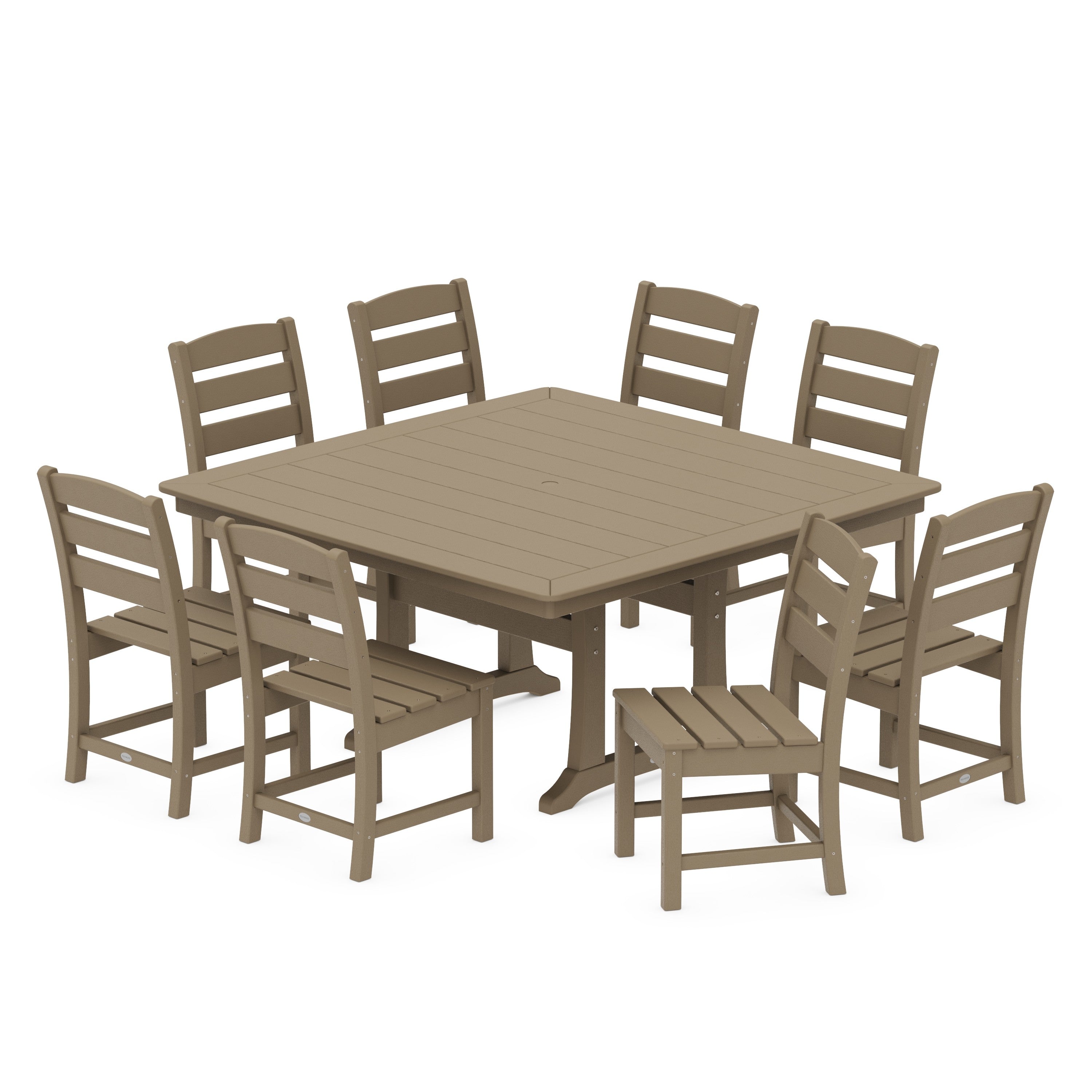 Lakeside 9-Piece Nautical Trestle Dining Set