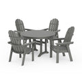 Vineyard Curveback Adirondack 5-Piece Nautical Trestle Dining Set