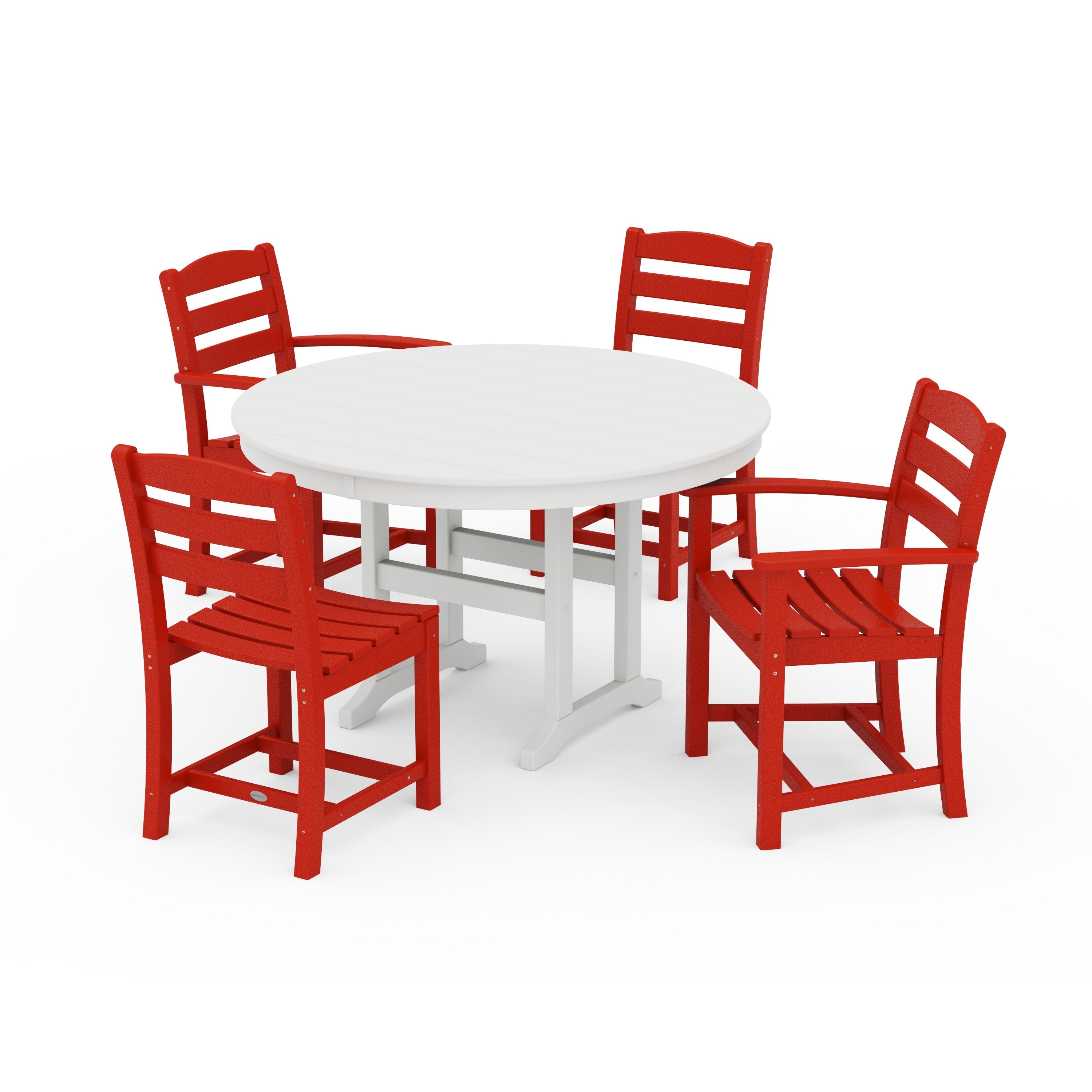 La Casa Café 5-Piece Round Farmhouse Dining Set